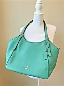 NWT Coach CM074 Bright Green Pebbled Leather “Meadow” Shoulder Bag - Picture 1 of 13