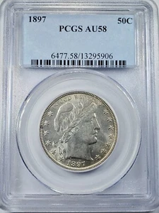 1897 50C Barber Half Dollar PCGS AU58 EVERYMAN SET - Picture 1 of 4