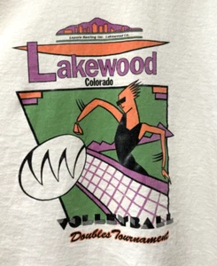 VTG Lakewood CO Volleyball T-Shirt Adult XL, Single Stitch Fruit Of The Loom - Picture 1 of 9