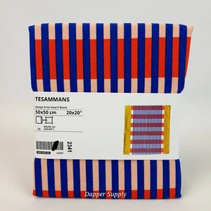 Ikea TESAMMANS Pillow Cushion Cover 20" x 20" Cotton Multicolor Striped New - Picture 1 of 5