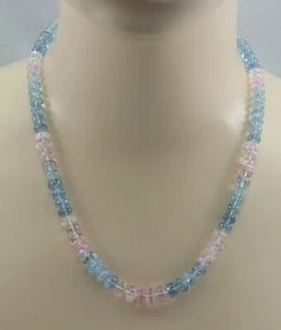 Collana in morganite acquamarina lunga 55 cm 260 carati - Foto 1 di 2