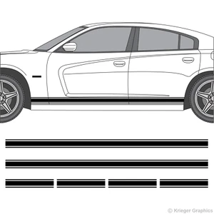 Rocker Panel Racing Stripes 3M Vinyl Decal Kit for Dodge Charger - Picture 1 of 9