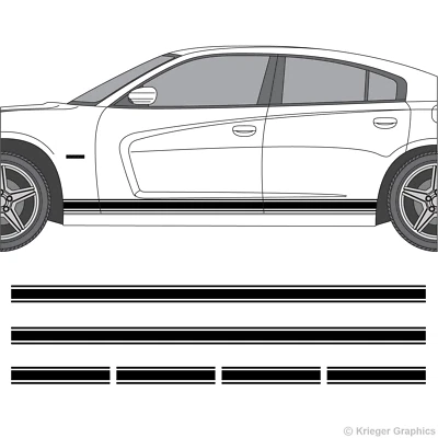 Rocker Panel Racing Stripes 3M Vinyl Decal Kit for Dodge Charger - Image 1 of 4