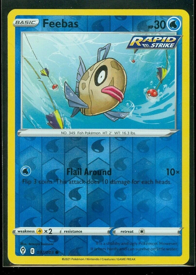 Pokemon - FEEBAS 037/203 - Reverse Holo - Evolving Skies - New - Image 1 of 1