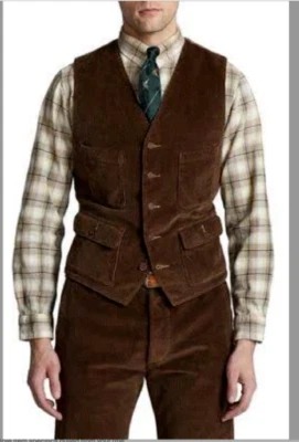 Chaleco RRL Ralph Lauren Japonés Vintage Marrón Pana-HOMBRE-XXL Foto 1 de 4