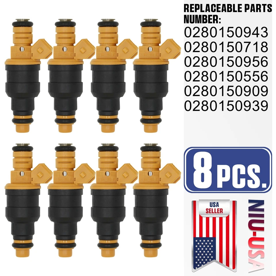 8PCS Fuel Injectors 0280150943 0280150718 For Ford F150 F250 F350 E350 Mustang - Image 1 of 4