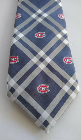 NHL Montreal Canadians Men's Necktie Hockey Blue Silver & Team Logo Mens Tie Cover