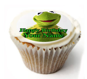 Cupcake Toppers Kermit the frog personalised Rice paper Icing sheet 855