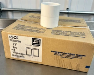 Spears 429-025 Coupling Socket SCH 40 2 1/2" PVC - 12 QTY - Picture 1 of 4