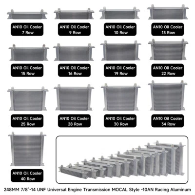 Universal Heavy Duty 25 Row 28 Row 30 Row 34 Row 40 Row Engine Oil Cooler 10AN - Image 1 of 4