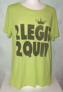 MC Hammer 2 Legit 2 Quit Lyrics XL T-Shirt Lime Green Super Thin Ladies RETRO - Picture 1 of 5