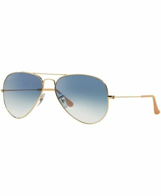 Ray-Ban Aviator Gradient Sunglasses with Gold Frame and Blue Lens