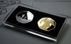 Pair of WW1 ARMISTICE Silver & 24ct Gold Commemoratives in 50p Coin Display Case