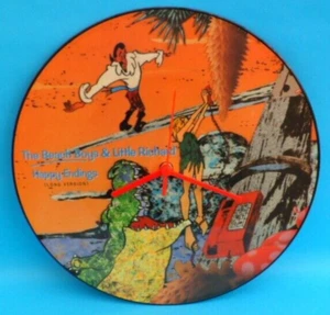 BEACH BOYS LITTLE RICHARD CLOCK Vinyl Record Wall Clock Upcycled 12" SN12P081 - Picture 1 of 8