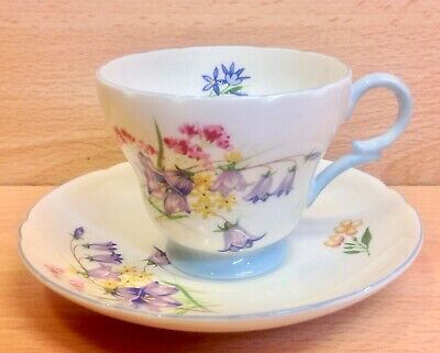 Shelley Henley Shape  Wildflowers  Pattern 13668 Coffee Cup & Saucer. • 24.46£
