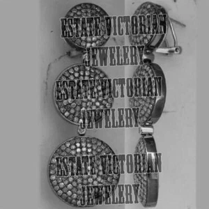Pendiente de disco de plata con diamantes de talla rosa de mina antigua... - Imagen 1 de 1
