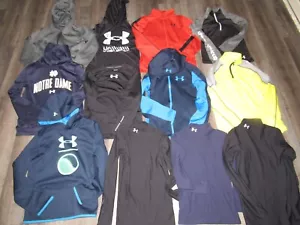 All UNDER ARMOUR Boys Sz Medium 10 12 Shirt Lot Of {12} Hoodies Jackets Shirts - Picture 1 of 14
