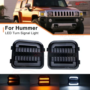 For 2006-2010 Hummer H3 H3T Switchback Dynamic LED Turn Signal Lights Corner DRL - Foto 1 di 12