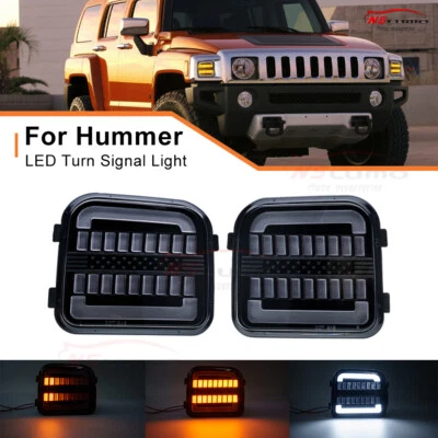 Luces de señal de giro LED dinámicas para Hummer H3 H3T Switchback 2006-2010 esquina DRL Foto 1 de 4