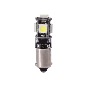 2x White H6W BA9S LED 5 SMD Canbus Error Corner Signal Reading Map Bulb ECA - Picture 1 of 9