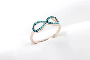 Rose Gold Plated Sterling Silver Dainty Stacking Ring With Bowtie Design - Foto 1 di 6