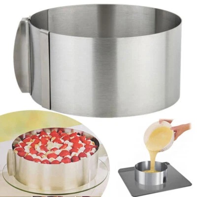 16cm-30cm Tortenring Verstellbar Edelstahl Backform Backrahmen Kuchen Kuchenring - Bild 1 von 4