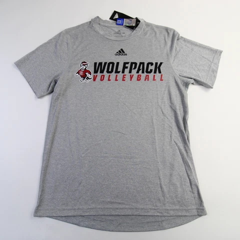 NC State Wolfpack adidas Climalite Short Sleeve Shirt Men's Gray New Cover