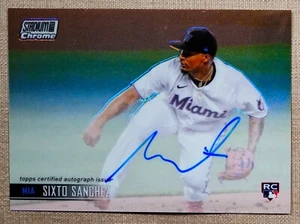 2021 Topps Chrome Stadium Club Sixto Sanchez Rookie Refractor Auto #SCCBA-SS RC - Picture 1 of 3