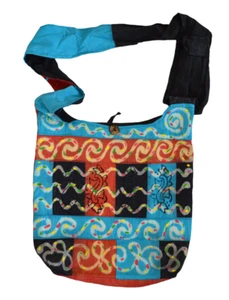 Hippie Shoulder Crossbody Bag Boho Cotton Carry Travel Pouch Side Handmade 12.2 - Picture 1 of 3
