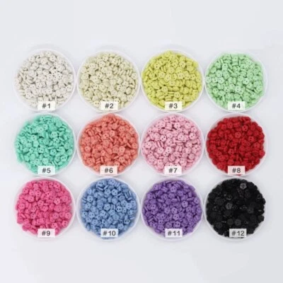 50/100Pack Mini Buckle 6mm Flower Shaped Button Doll DIY Craft Sewing Handmade - Image 1 of 3