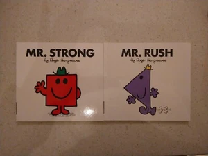 2 Mr Men books Roger Hargreaves Mr Strong and Mr Rush Present 🎁Brand New - Picture 1 of 6