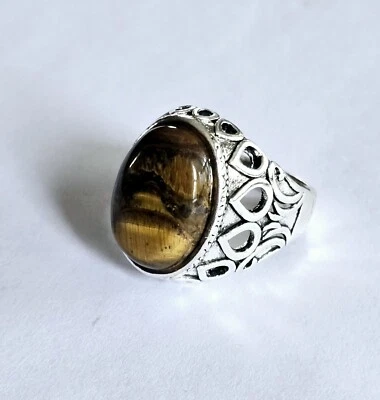 TITANIUM FOREVER WEAR SILVER MENS TOPAZ SIZE 10 CLASSIC ELEVATE YOUR STYLE RING - Image 1 of 4