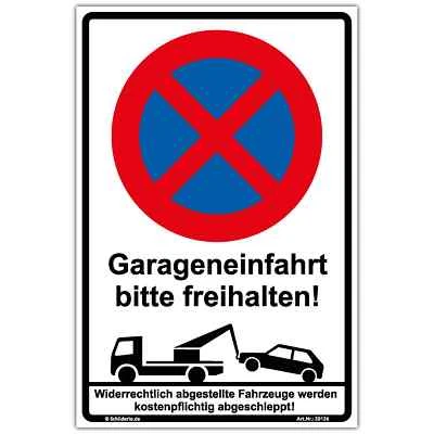 SCHILDERIO Hinweisschild 400x600 mm "Garageneinfahrt bitte freihalten" Aluminiumverbundplat