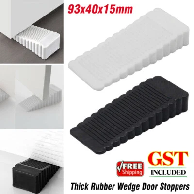2-4x Thick Rubber Wedge Door Stoppers Floor Carpet Heavy Duty Door Stop Security - image 1 of 4
