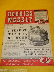 HOBBIES WEEKLY - TEAPOT STAND IN FRETWOOD - AUG 25 1954 - Picture 1 of 1