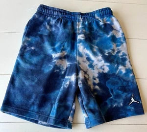 Nike air jordan essential smoke dye Fleece shorts Blue White boys Large - Picture 1 of 6