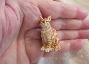 RARE!•Ultra detailed•1:12 scale•SITTING GINGER CAT•by Sarah Hendry•Pocket Pets - Picture 1 of 9