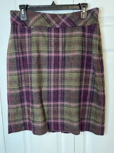 LL Bean Rock Damen Größe 10 lila grün kariert gefüttert Wolle Mini Academia - Bild 1 von 5