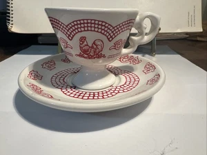 Temptations By Tara Rooster Demitasse taza/taza y platillo artículos de restaurante - Imagen 1 de 12