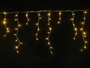 14.5m 480 LED Warm White Solar Icicle Christmas Lights 8 Functions - Picture 1 of 6