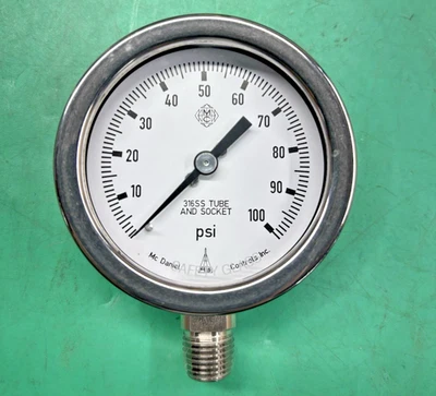 NOS MCDANIEL CONTROLS INC PRESSURE GAUGE 0-100PSI 1/4" NPT AB01012⏱️SHIPS FREE⏱️ - Image 1 of 4