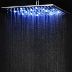 Cabezal de ducha de lluvia LED multicolor cuadrado 16 pulgadas marca ALFI LED16S - Imagen 1 de 9