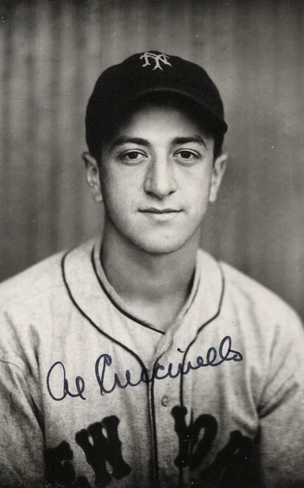 Al Cuccinello autographed vintage NY Giants Rowe postcard - Image 1 of 1