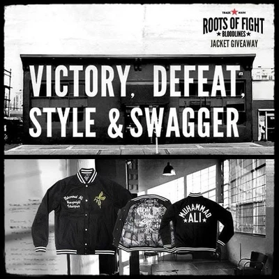 Roots of Fight Bloodlines Black Muhammad Ali Letterman Melton Jacket 2XL - Image 1 of 4