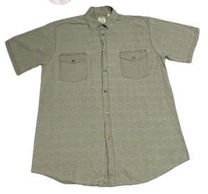 PANAMA JACK Vintage Button Down Short Sleeve Collared Green Shirt 2 Pocket - Picture 1 of 10