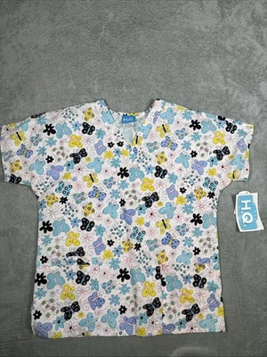 Scrub H.Q. Butterflies Multicolor Scrub Women’s Size Small NWT - Image 1 of 4