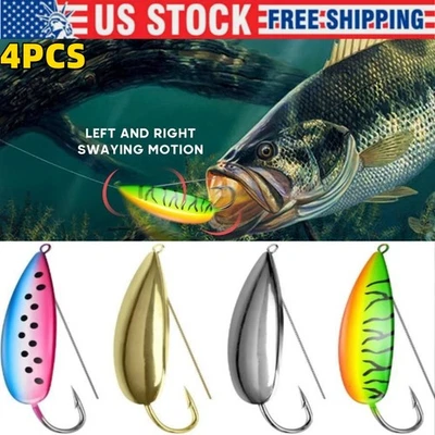4 PIEZAS Señuelos de pesca para agua salada/agua dulce, señuelos de trucha de metal para Bass Walleye Foto 1 de 4