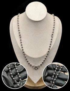 24" Gorgeous Steel Stainless 5mm Moon Cut Ball Chain Buddha Amulet Necklace CK89 - Picture 1 of 8