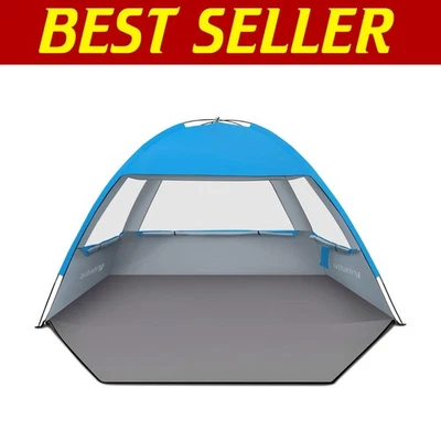 Tienda de playa con marco de fibra de vidrio, configuración rápida, toldo grande para exteriores de 118" para familias Foto 1 de 4