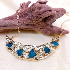 Natural Apatite Rough Pendant Necklaces Chokers Chain Necklace Jewelry New - Picture 1 of 4